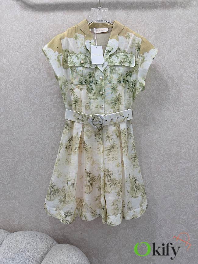Okify Zimmermann Dress Stand Collar and Floral Pattern - 1