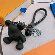Okify Louis Vuitton Silver Key Chain Black Bear - 6
