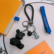 Okify Louis Vuitton Silver Key Chain Black Bear - 2
