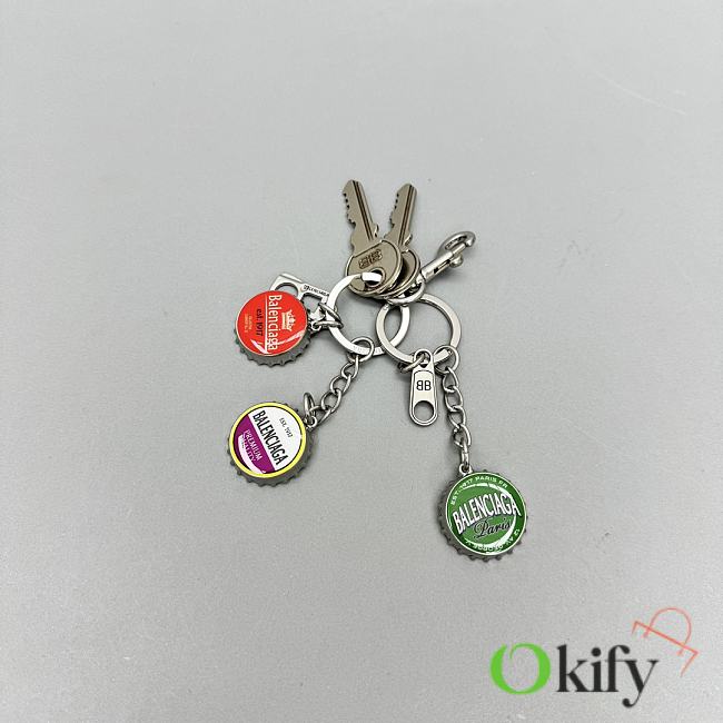 Okify Balenciaga Bottle Cap Silver Key Chain  - 1