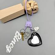 Okify Balenciaga Purple Tags, Heart And Meow Bag Charm - 1