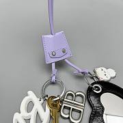 Okify Balenciaga Purple Tags, Heart And Meow Bag Charm - 6