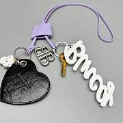 Okify Balenciaga Purple Tags, Heart And Meow Bag Charm - 5