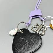 Okify Balenciaga Purple Tags, Heart And Meow Bag Charm - 4