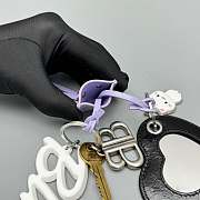 Okify Balenciaga Purple Tags, Heart And Meow Bag Charm - 3