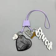 Okify Balenciaga Purple Tags, Heart And Meow Bag Charm - 2