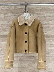 Okify Loewe Light Brown Suede And Fur Coat - 1