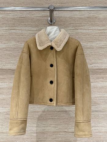 Okify Loewe Light Brown Suede And Fur Coat