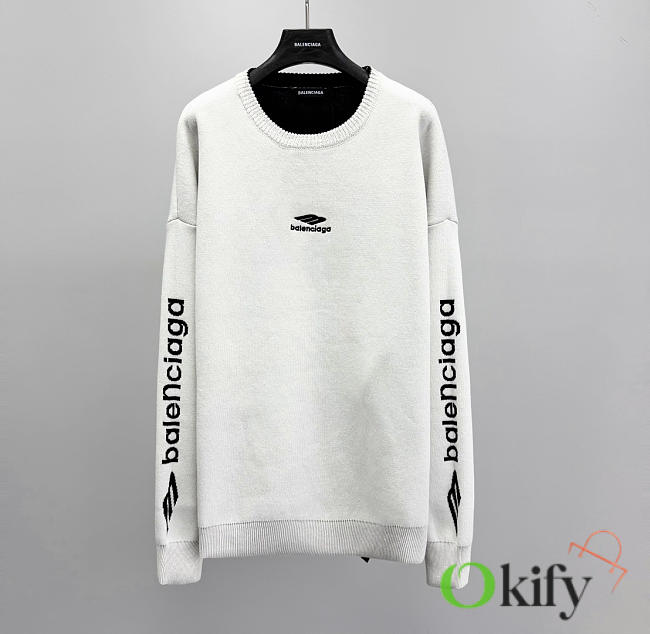 Okify Balenciaga White Sweater - 1