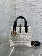 Okify Dior Toujours Bag White Black Strap 18x16x12cm - 1