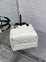 Okify Dior Toujours Bag White Black Strap 18x16x12cm - 5