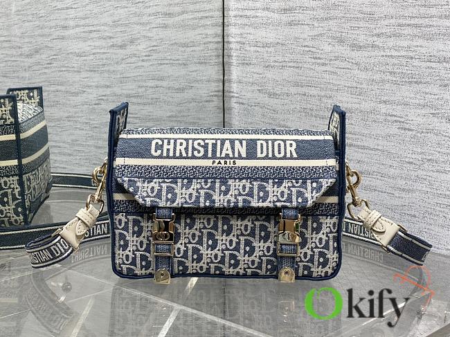 Okify Dior Camp Messenger Bag Blue 23x15x8cm - 1