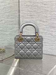 Okify Dior Lady Mini Bag Gray With Diamond Logo 17x15x7cm - 2