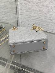 Okify Dior Lady Mini Bag Gray With Diamond Logo 17x15x7cm - 3