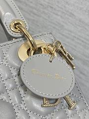 Okify Dior Lady Mini Bag Gray With Diamond Logo 17x15x7cm - 5