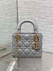 Okify Dior Lady Mini Bag Gray With Diamond Logo 17x15x7cm - 1