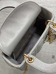 Okify Dior Lady Mini Bag Gray With Diamond Logo 17x15x7cm - 6