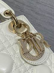 Okify Dior Lady Mini Bag White With Diamond Logo 17x15x7cm - 2