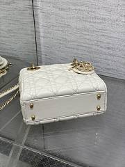 Okify Dior Lady Mini Bag White With Diamond Logo 17x15x7cm - 3