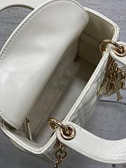 Okify Dior Lady Mini Bag White With Diamond Logo 17x15x7cm - 4