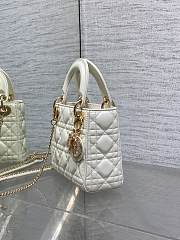 Okify Dior Lady Mini Bag White With Diamond Logo 17x15x7cm - 6