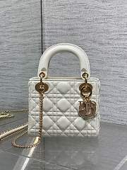 Okify Dior Lady Mini Bag White With Diamond Logo 17x15x7cm - 1
