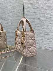 Okify Dior Lady Mini Bag Pink With Diamond Logo 17x15x7cm - 5