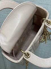 Okify Dior Lady Mini Bag Pink With Diamond Logo 17x15x7cm - 6