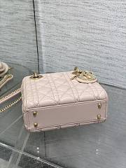 Okify Dior Lady Mini Bag Pink With Diamond Logo 17x15x7cm - 4