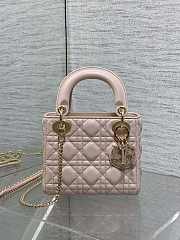 Okify Dior Lady Mini Bag Pink With Diamond Logo 17x15x7cm - 1
