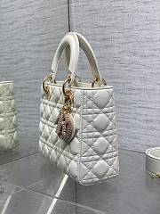 Okify Dior Lady Small Bag White Pearls Logo 20cm - 2
