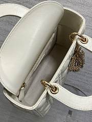 Okify Dior Lady Small Bag White Pearls Logo 20cm - 3