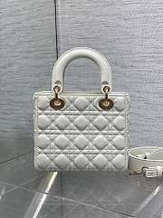 Okify Dior Lady Small Bag White Pearls Logo 20cm - 5