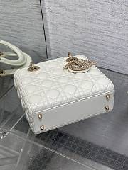 Okify Dior Lady Small Bag White Pearls Logo 20cm - 6