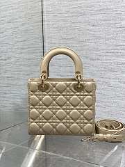Okify Dior Lady Small Bag Beige Pearls Logo 20cm - 6
