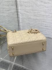 Okify Dior Lady Small Bag Beige Pearls Logo 20cm - 2