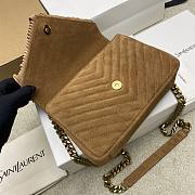 Okify YSL College Tassels Bag Brown Suede 24x17x6.5cm - 5