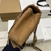 Okify YSL College Tassels Bag Brown Suede 24x17x6.5cm - 2