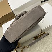 Okify YSL College Tassels Bag Gray Suede 24x17x6.5cm - 5