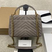 Okify YSL College Tassels Bag Gray Suede 24x17x6.5cm - 2