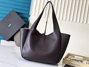 Okify YSL LE 5 A 7 Bea Bag Dark Brown Grained Leather 50x28x18cm - 2