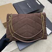 Okify YSL Loulou Puffer Large Bag Dark Brown Suede 35x23x13.5cm - 5
