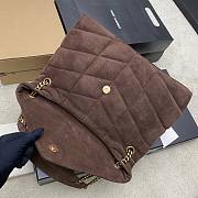 Okify YSL Loulou Puffer Large Bag Dark Brown Suede 35x23x13.5cm - 2