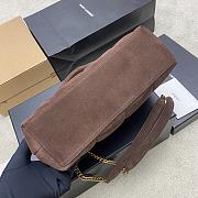 Okify YSL Loulou Puffer Medium Bag Dark Brown Suede 29x17x11cm - 6