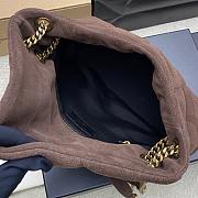 Okify YSL Loulou Puffer Medium Bag Dark Brown Suede 29x17x11cm - 5