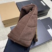 Okify YSL Loulou Puffer Medium Bag Dark Brown Suede 29x17x11cm - 3