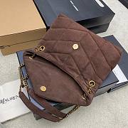 Okify YSL Loulou Puffer Medium Bag Dark Brown Suede 29x17x11cm - 4