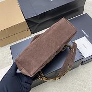 Okify YSL Loulou Puffer Small Bag Dark Brown Suede 23x15.5x5.8cm - 5