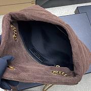 Okify YSL Loulou Puffer Small Bag Dark Brown Suede 23x15.5x5.8cm - 3