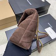 Okify YSL Loulou Puffer Small Bag Dark Brown Suede 23x15.5x5.8cm - 4